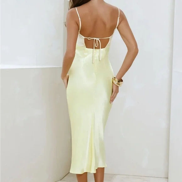 NWT Hello Molly Sur Belle Spellbinding Satin Midi Dress - Picture 5 of 9